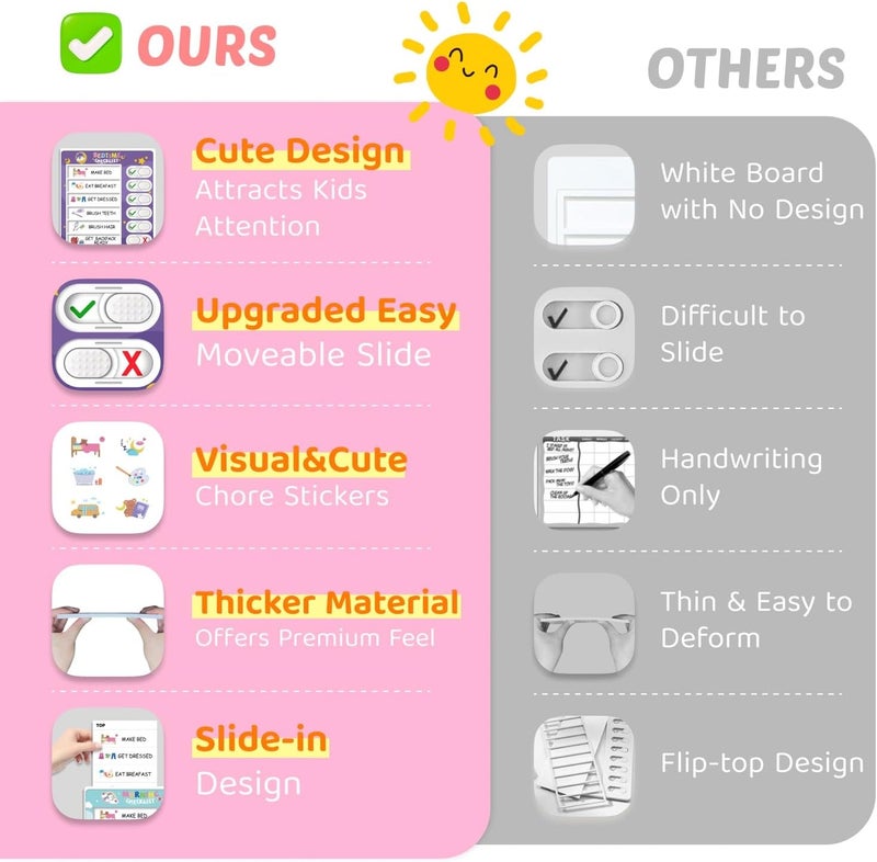 CustomMaster 3-in-1 Bedtime/Morning/Daily Routine Chart for Kids, Magnetic Chore Chart, Visual Schedule, Funny Kids To-Do List, ADHD Tools - Image 2